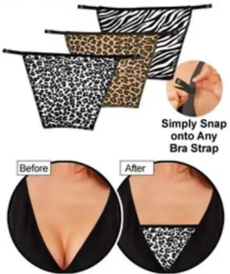 Cami Secret Deluxe Animal Prints Zebra Cheetah Leopard Bra Cover TV Lace Snap On • $8.99