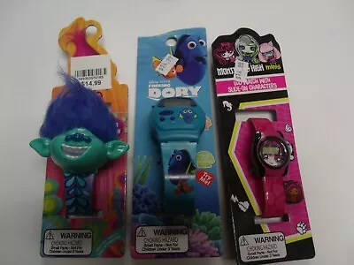 Lot 3 New Watches Dream Works Trolls Finding Dory Monster High Wristwatch  • $14.99