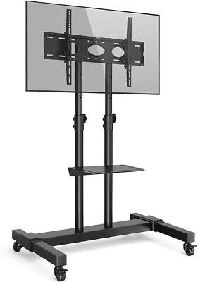 RFIVER Tall Mobile TV Stand On Wheels Castors 32 -80  Flat Curved Tilt Stable. • £122.85