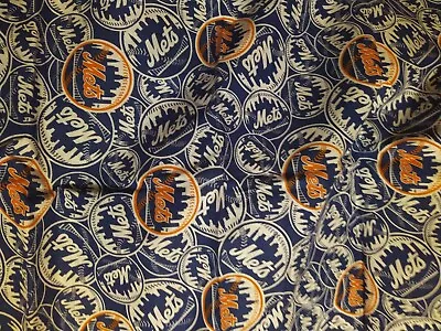 Mlb New York Mets 100% Cotton Fabric 9x58 • $1.50