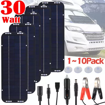 30W Solar Panel 12V Trickle Charger Battery Charger Kit Maintainer Boat Car LOT • $13.24