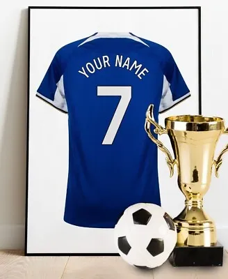 Personalised Football Shirt Poster | Chelsea Gift | Chelsea FC | 2023-2024 Kit • £10.99