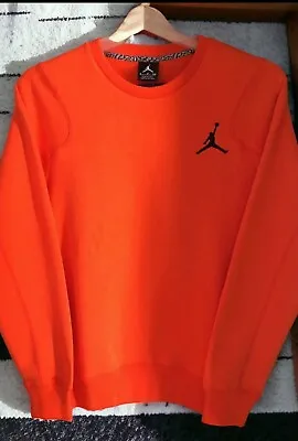 Nike Air Jordan Jumpman 23/7 Fleece Crewneck Sweatshirt Orange Mens 547663 828 • $49.99