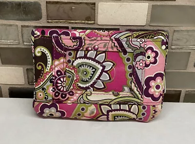 Vera Bradley Wallet Very Berry Paisley Kiss Lock Coin Zip Pocket ID Keychain • $9.99