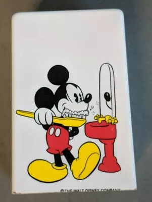 Mickey Mouse Toothbrush Disposable Cup Holder White Vintage Bathroom Accessory • $16.50