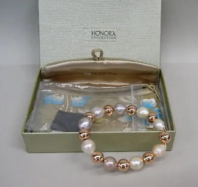 HONORA Bronze Italy Cultured Freshwater Ming Pearl Bracelet Magnetic SM1677 • $72.72