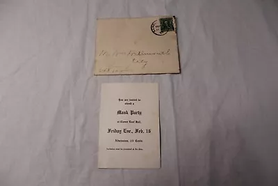  1906 Mask Party Invitation With Original Cancelled Envelope Antique • $21.86