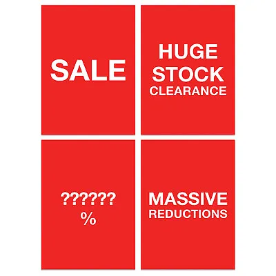 Sale Advertising Poster Shop Sign Print Stock Clearance Discount Window A4 A3 A2 • £19.99