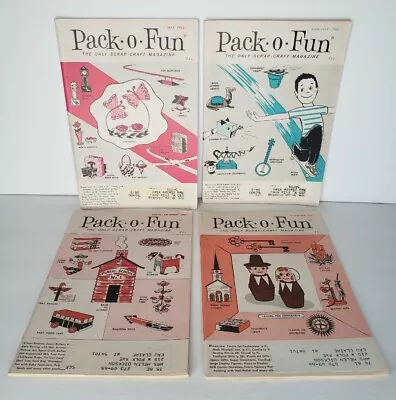 Pack-o-Fun Scrap Craft Magazine 1965 Lot Of 4 Issues VINTAGE Excellent Condition • $21