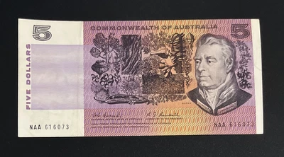 $650 • Buy 1967 Australian $5 Banknote Coombs / Randall  🔥FIRST PREFIX. #NAA 616073