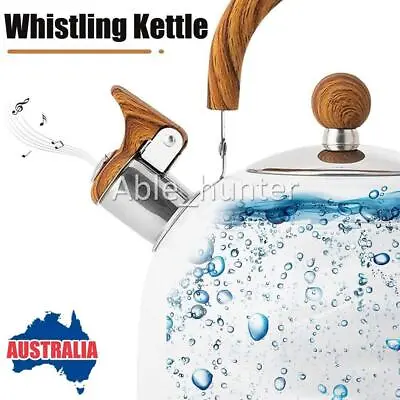 2.5L Whistling Kettle Stainless Steel Camping Gas Stove Top Tea Picnic Hob • $28.13