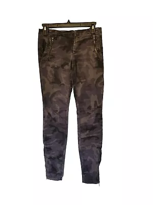 Zara Basic Moto Camouflage Pants Size 4 Green • $17.89