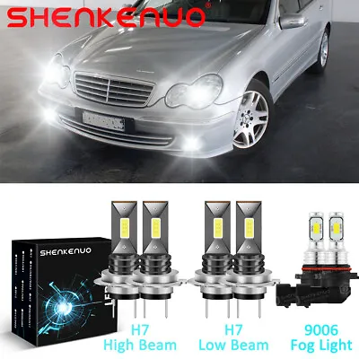 For 2000-2006 Mercedes W220 Combo H7 H7 LED Headlight Hi/Lo Beam + 9006Fog Light • $35.74