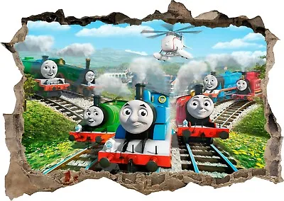 £10.95 • Buy Train Thomas Toys Friends Boys 3d Smashed Wall View Sticker Poster Mural F88