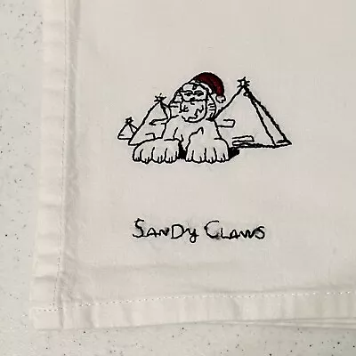 Sandy Claws Merry Masterpieces Napkin 1999 Sphinx Pyramids Christmas 16 X 15” • $3.95