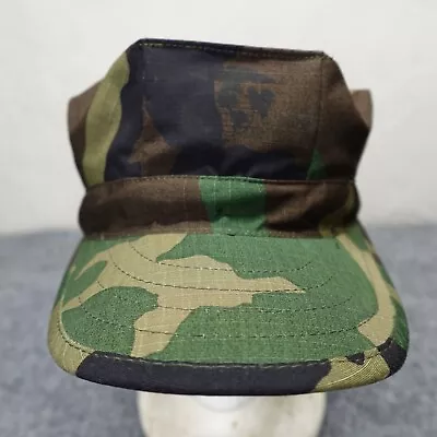 US Marine Corps USMC Hat Cap Woodland Camo 8 Point Utility Cover Medium Logo USA • $13.67