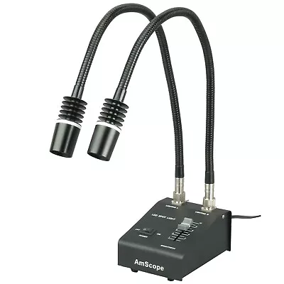 AmScope Powerful 6 Watt LED Dual Gooseneck Illuminator Light • $129.99