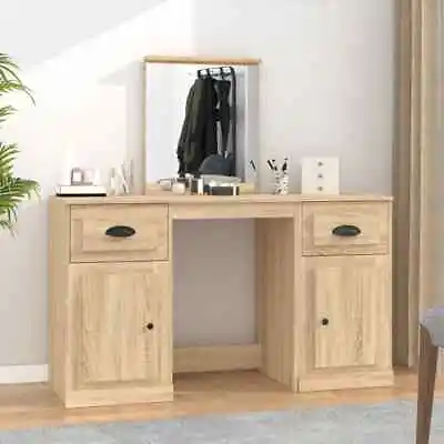 Modern Wooden Dressing Table Makeup Desk Dresser Vanity Unit With Mirror Drawers • £229.99