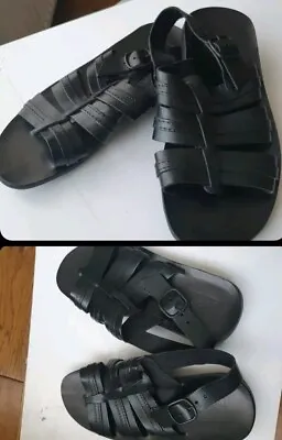 Cerruti Italian Mens Black Leather Sandals UK 6.5 EU 40 £149 • £94.99