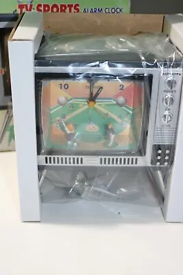 Vintage TV Sports Alarm Clock - Shaped Like A TV - Figures Revolve With Music • $40