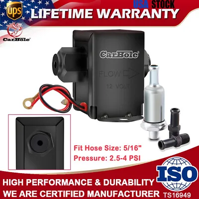 $19.99 • Buy Universal Electric Fuel Pump RH-EP014 Low Pressure Gas Diesel Inline 2.5-4 PSI