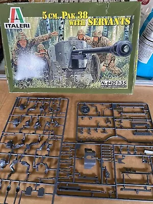 ITALERI #6425 4 Cm. PAK 38 With Servants 1:35 Open Box Unassembled • $12.95