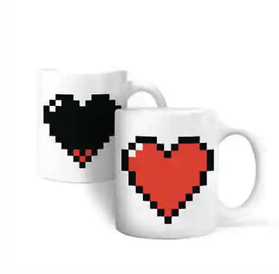 £12.89 • Buy Cup Heart New/Boxed Morphing Mug Pixel Design Coffee Mug Ceramic Thermal Effect