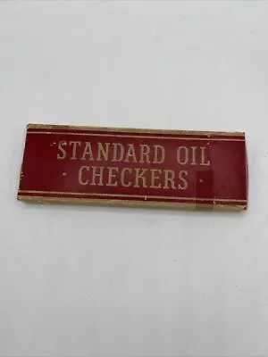 Vintage Standard Oil Wooden Crown Checkers Original Box Black Red Gasoline READ • $12