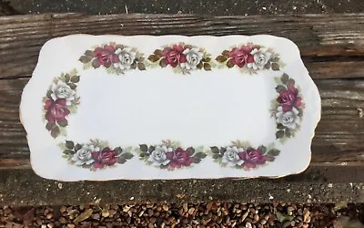 Pallmall Ware Vintage Red Roses Oblong Cake Plate 30cm X 15cm Perfect Condition. • £6