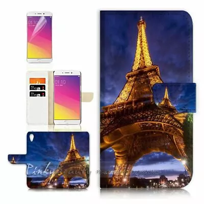 Eiffel Tower TPU Phone Wallet Case Cover For Optus X Start 2 - 21054 • $13.99