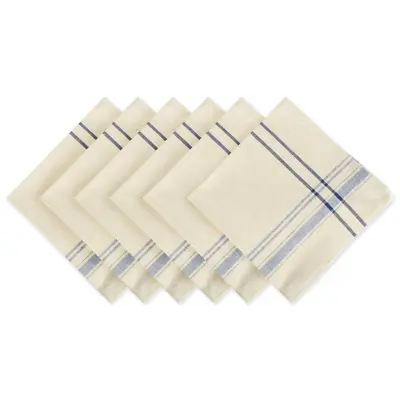 £19.17 • Buy DII Nautical Blue French Stripe Napkin (Set Of 6), 20X20 , 100% Cotton