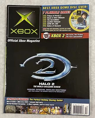 Xbox Magazine #38 Halo 2 Exclusive December 2004 Mortal Kombat X-men Legends • $1.99