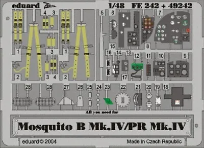 Eduard FE242 1/48 Mosquito B Mk IV / PR Mk IV For Tamiya • $10.99