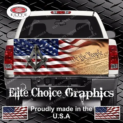 Free Mason American Flag Truck Tailgate Wrap Vinyl Graphic Decal Sticker Wrap • $58.74