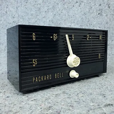 Packard Bell Tube Radio 5R5 Mini Black Tabletop AM 1950's Vintage MCM Works • $107.77