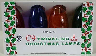 (4 Pack) MULTI COLOR TWINKLING Transparent C-9 Light Bulbs Christmas Night 5W • $11.99