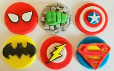 Edible Superhero Handmade Cupcake Toppers X 6 (unofficial Avengers/marvel) Set 1 • £10.35