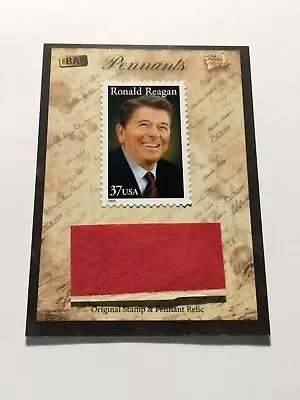 2018 Pieces Of The Past President Ronald Reagan Stamp And Pennant • $1.99