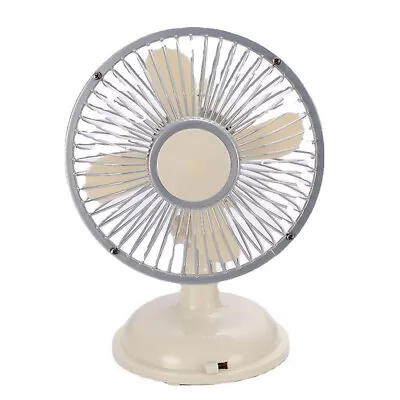 Retro 2-speed 5.7-inch Usb/AA Battery Powered Desk Fan Oscillating Table Fan • £28.49