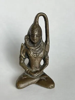 Vtg Cast Bronze Statue Lord Shiva India Deity Seated With Snakes 3 1/8” • $85