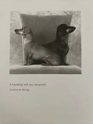 Borealis Press Two Dachshunds Two Viewpoints Friendship Blank Greeting Card • $3.50