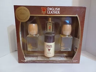 Vintage English Leather Gift Set Cologne After Shave Deodorant Wooden Cap • $47.49