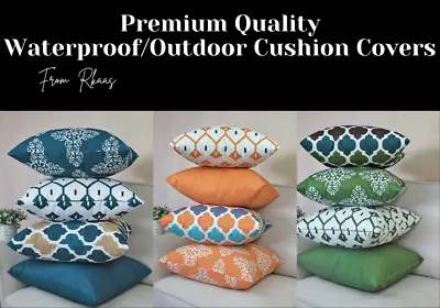 Premium Quality Water Resistant Cushion Covers 45x45cm For Indoor Outdoor Garden • £4.99