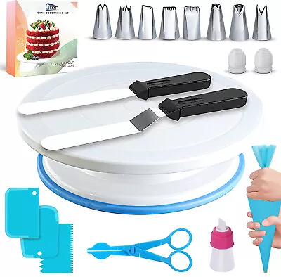 £12.99 • Buy Cake Turntable Rotating Cake Stand Cake Plate Revolving Display Decorating Kit