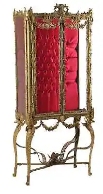 Vitrine Display Cabinet Louis XV Style Bronze Dore Ormolu Vintage / Antique • $3350