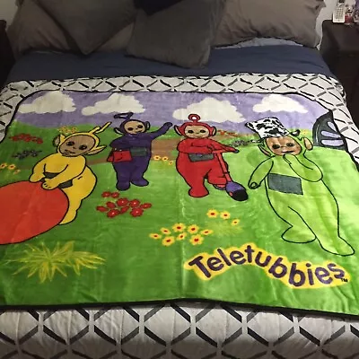 New Vintage Teletubbies 90s Blanket Plush (50”x60”) Soft Cozy • $79.99