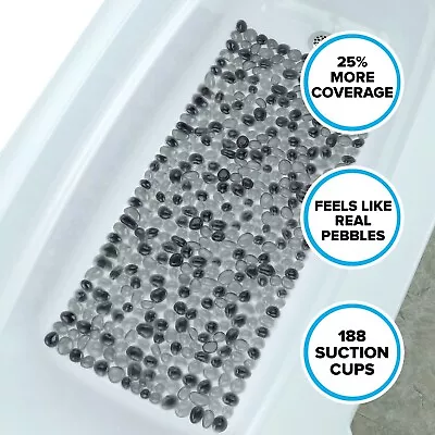 SlipX Solutions Extra Long Pebble Bath Mat Foot Massage Feels Like River Rocks • $18.99