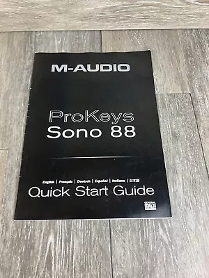 M-Audio Pro Keys Sono 88 Quick Start Guide Manual Only • $6.99