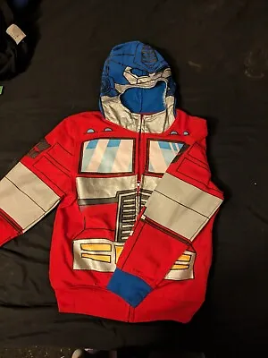 Transformers Optimus Prime Boys Full Zip Hoodie Hooded Sweatshirt Large • $12