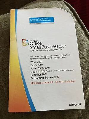 Microsoft Office 2007 Small Business Medialess No Disc License Genuine Key • $36.54
